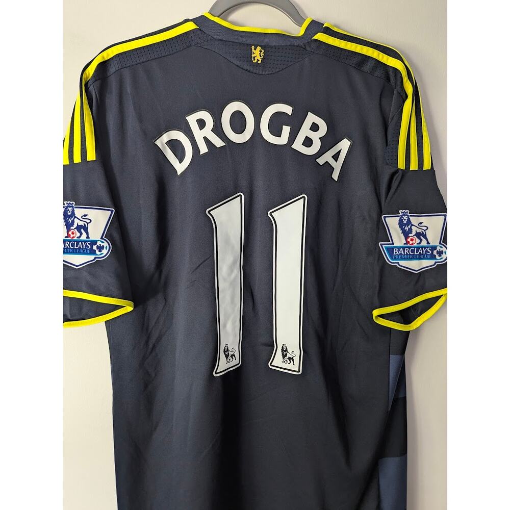 Chelsea Drogba 2009/10 Away Jersey Large EPL Fully Patched